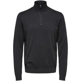 Berg Half Zip Cardigan Antraciet