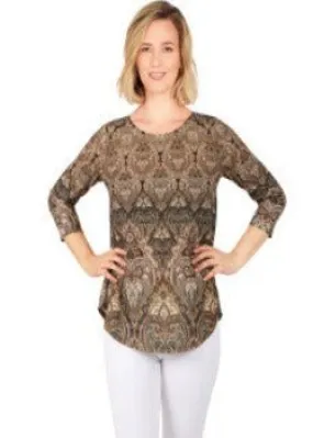 BLOUSE COGNAC MULTI - RUBY RD