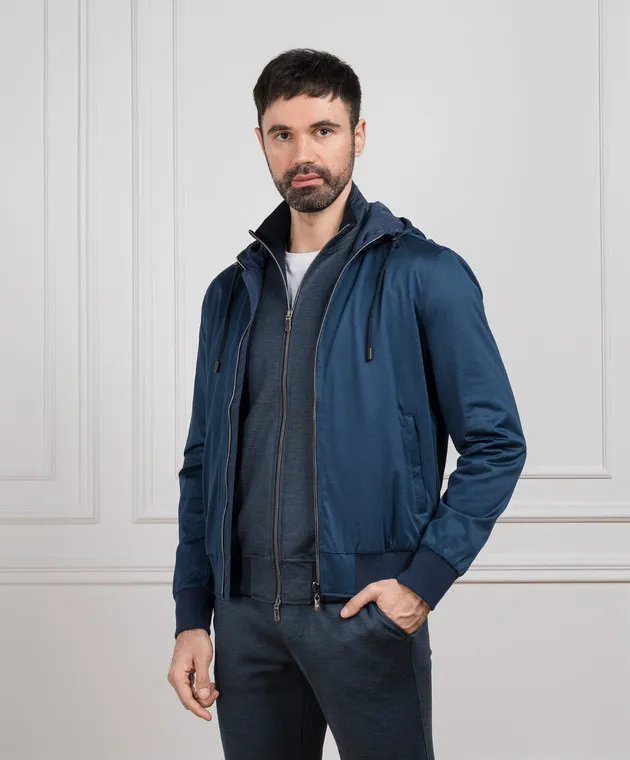CAPOBIANCO Blue two-sided windbreaker