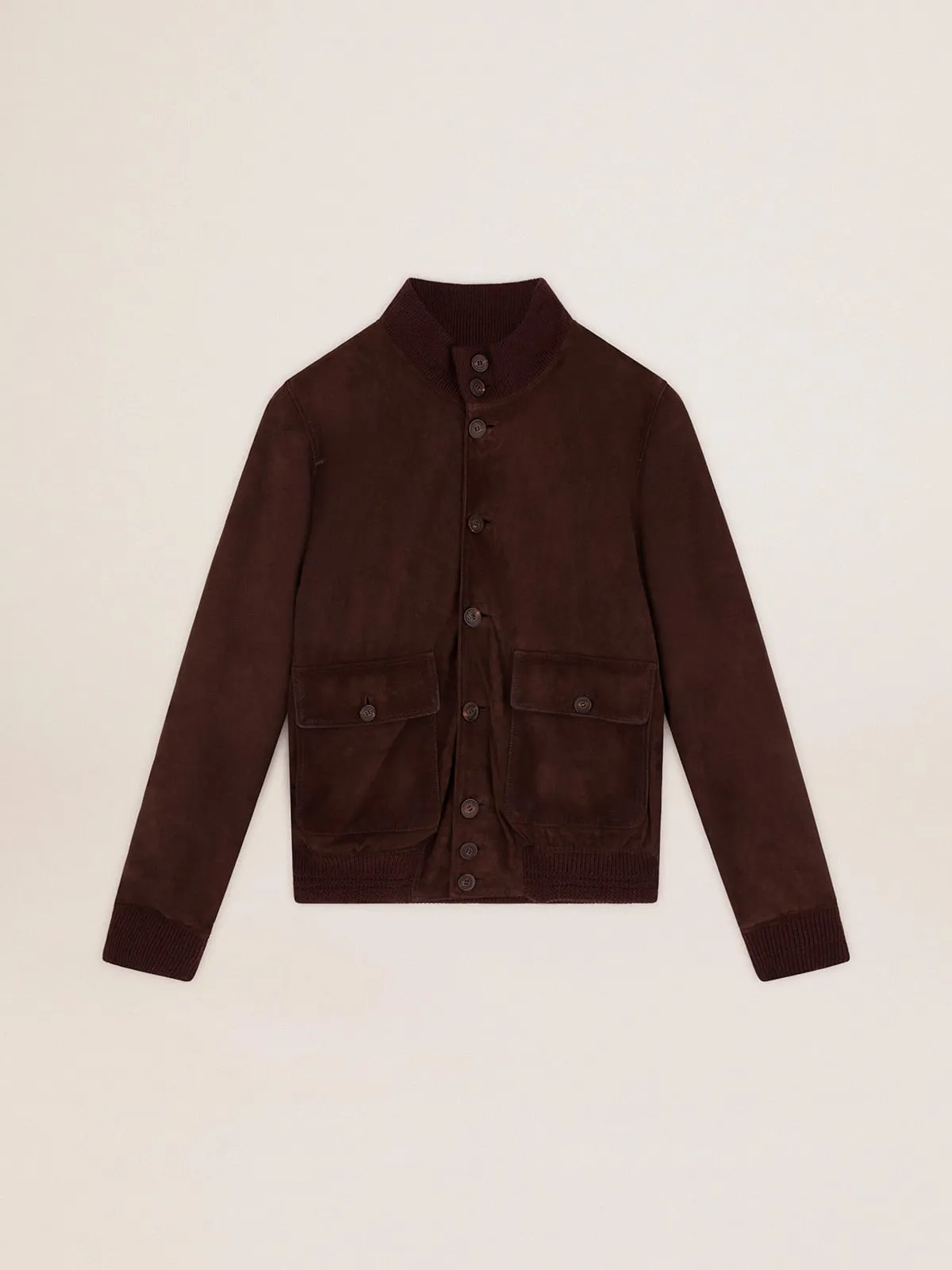 Chaqueta Valstar de la colección Golden en ante de color marrón oscuro