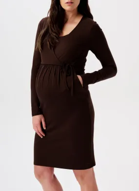 GAJA - Vestido corto de lactancia en beige