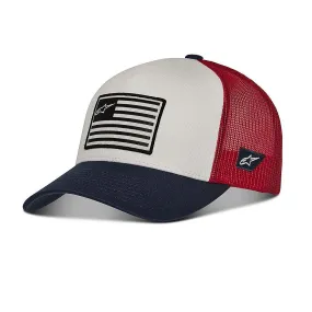 gorra con visera Alpinestars Flag Snapback Trucker - White/Navy/Red - men´s