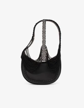 Half Moon Beaded Shoulder Bag