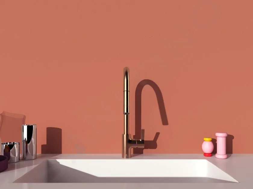 Ideal Standard Gusto - Grifo de fregadero con ducha extraíble, Sunset Rose BD416J4