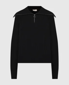 John Smedley Black wool and cashmere Ladley sweater