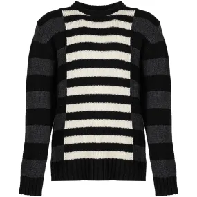 LLK113-654U | Wool Stripes Round Neck Jumper