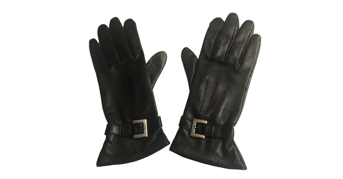 Longchamp Guantes Negro 