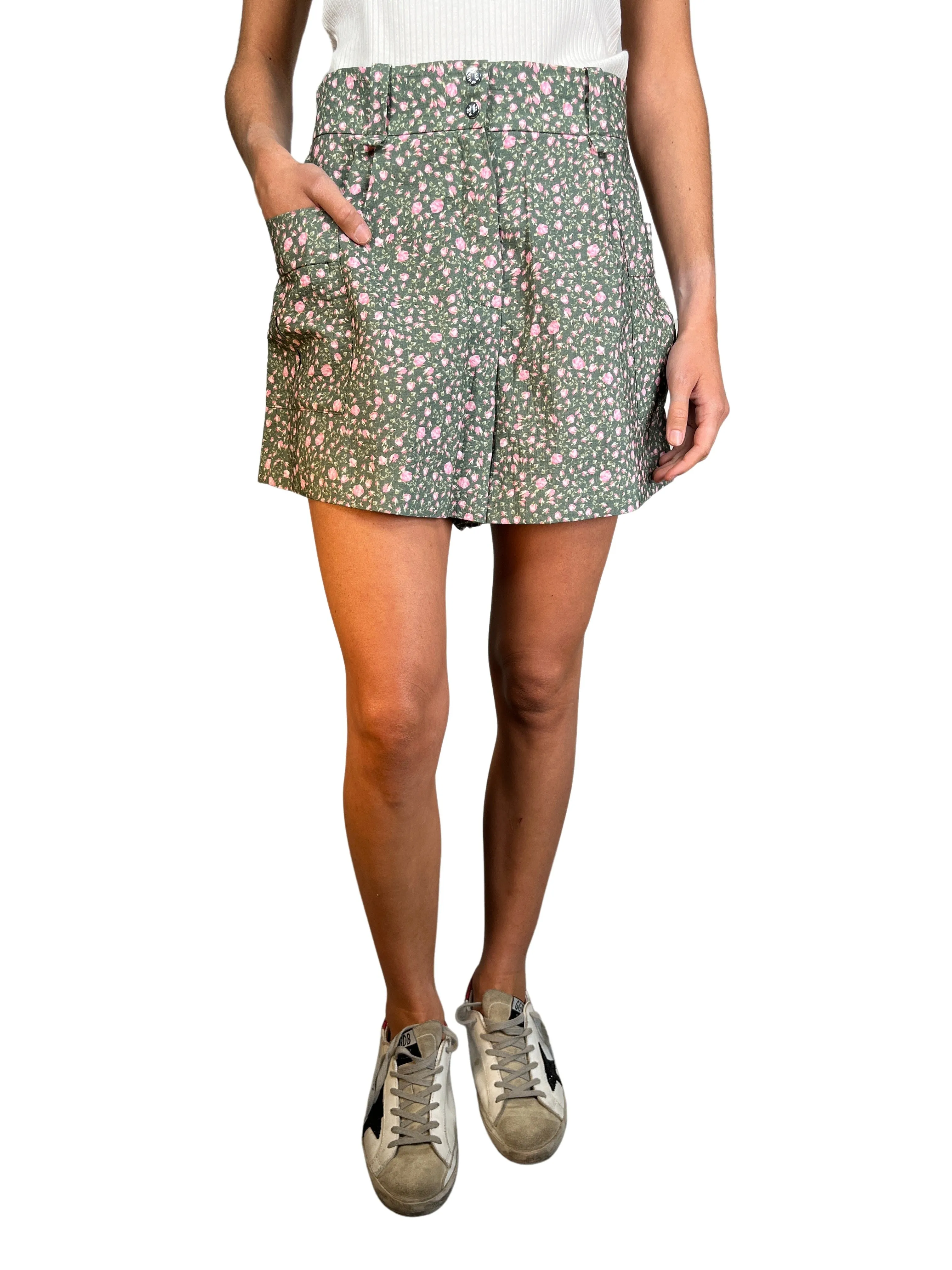 MAJE Shorts Viscosa Rosas