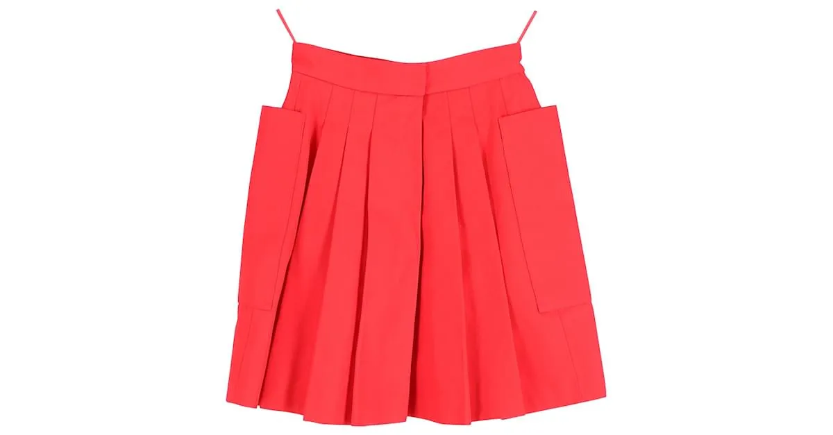 Minifalda plisada de algodón rojo de Alexander McQueen Roja 
