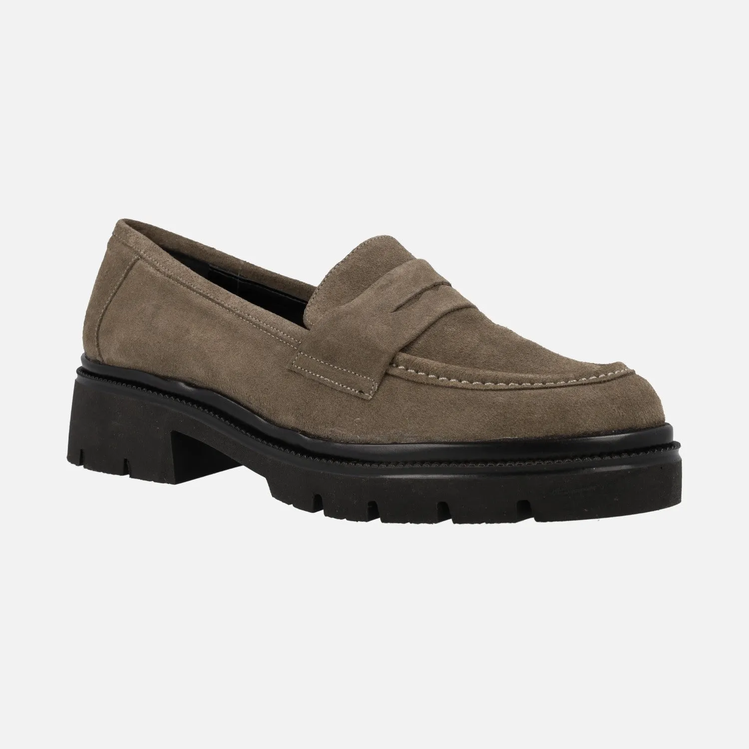 Mocasines en serraje con adorno de antifaz
