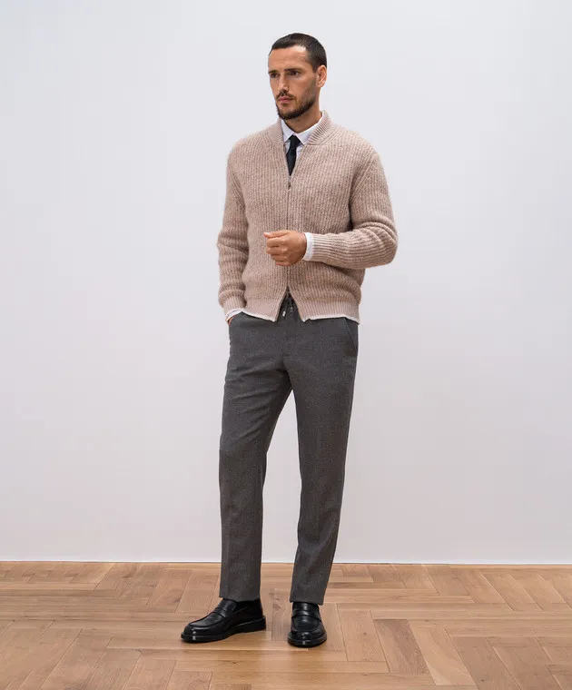 Peserico Beige wool and cashmere cardigan