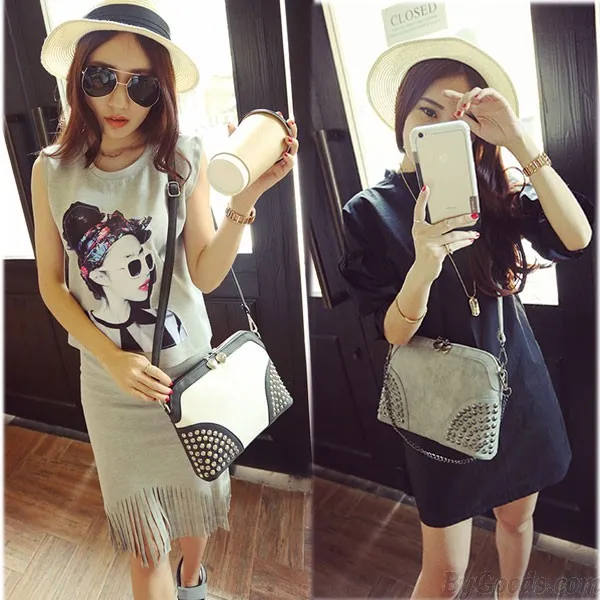 Punk Rivet Summer Chain Crossbody Bag
