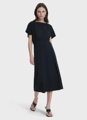 REDANIA - Vestido largo entallado y fluido en azul