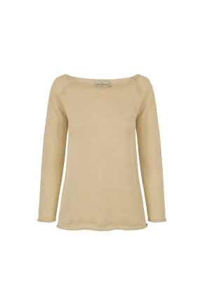 Rinen, ecru linen knit jumper