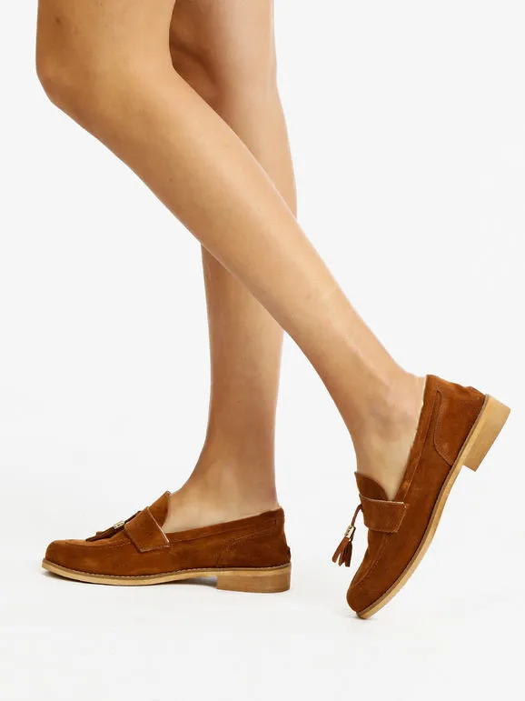 Solada Mocasines clásicos de ante para mujer