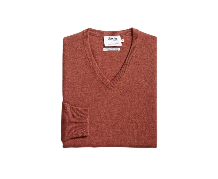 Spice Melange v-neck wool jumper - ELIAN