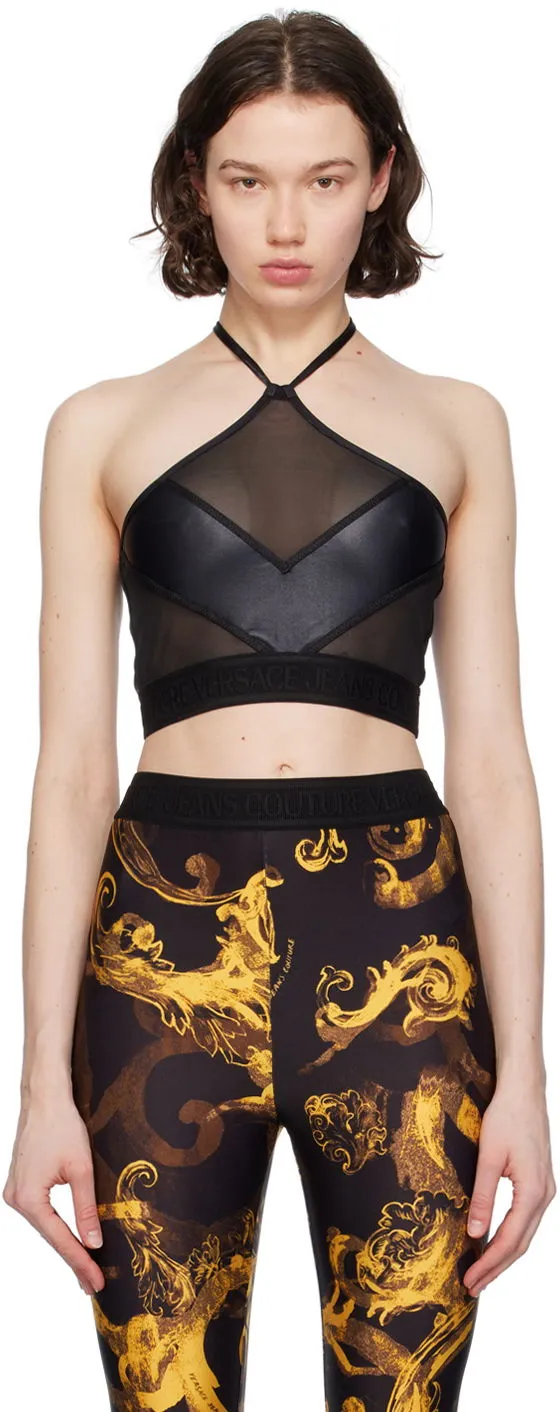 Versace Jeans Couture Black Paneled Tank Top